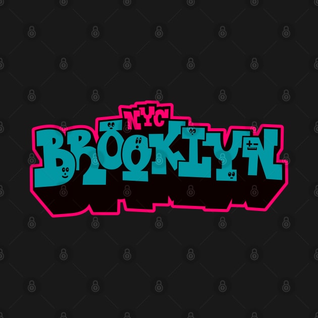 Brooklyn New York - Embrace the Urban Vibe with this colorful bold Graffiti Style design by Boogosh