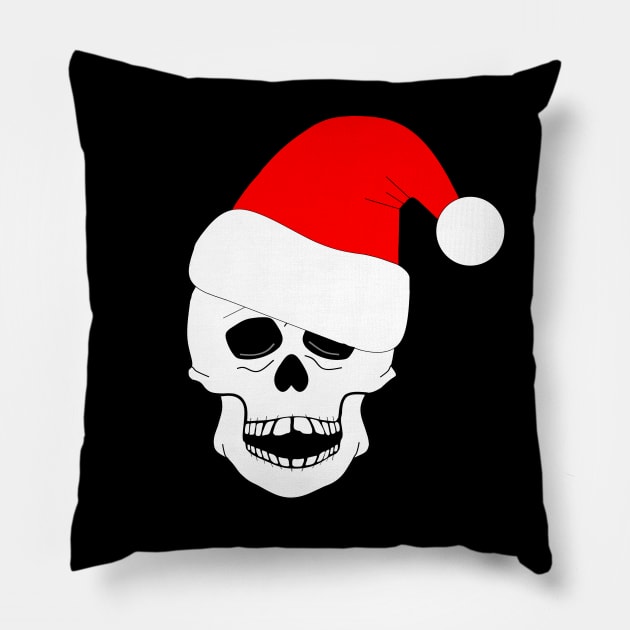 SKULL Christmas Hat. Pillow by SartorisArt1