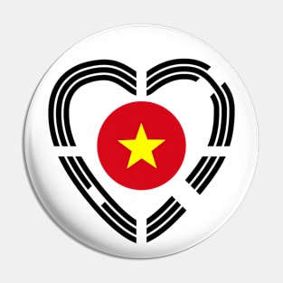 Korean Vietnamese Multinational Patriot Flag Series (Heart) Pin