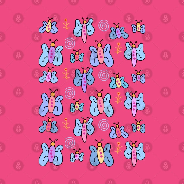 Colorful and Cute Kids Butterfly Pattern by Davey's Designs