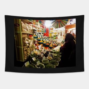 Buying spices in Iran Tapestry