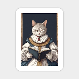 Aristocratic cat with book Magnet