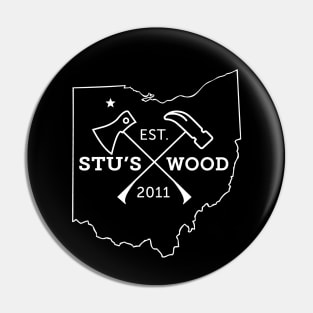 Stu's Wood Ohio - White Logo Pin