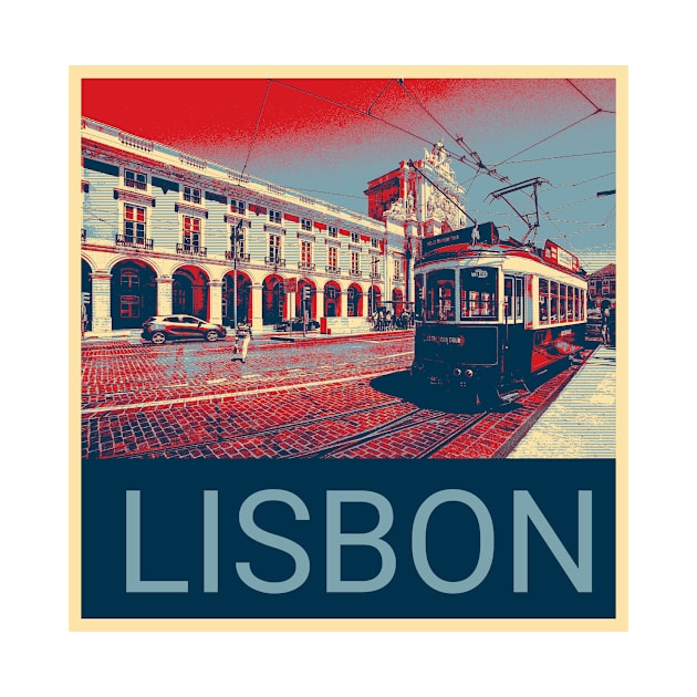 Lisbon in Shepard Fairey style design by Montanescu