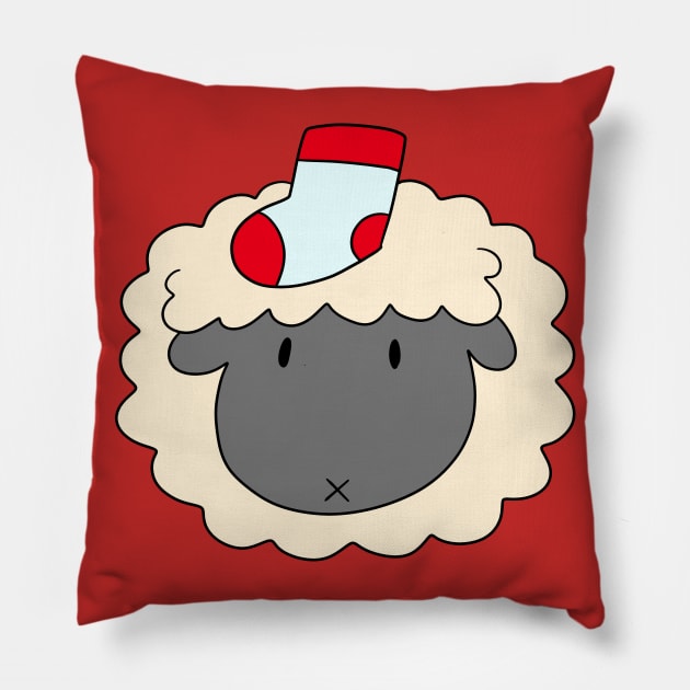 Sock Sheep Face Pillow by saradaboru
