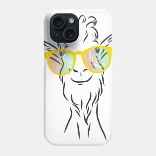 cheerful goat in fashionable glasses Phone Case