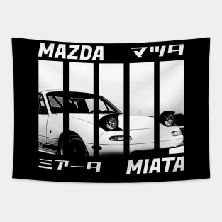 Mazda Miata MX-5 NA Black 'N White 3 (BLACK VERSION) Tapestry