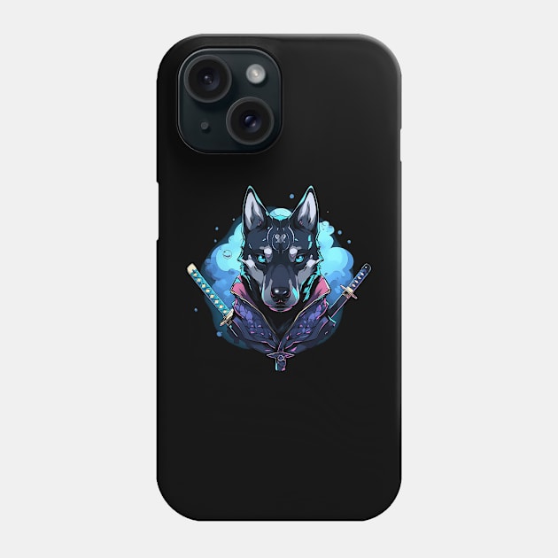 samurai dog Phone Case by piratesnow