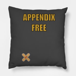 appendix free, text with bandaid Pillow