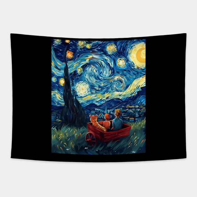 Starry Nights and Tiger Fights Tapestry by Insect Exoskeleton