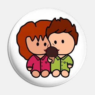 Couple eating Ice-cream Pin