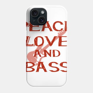 Peace love and bass red Phone Case