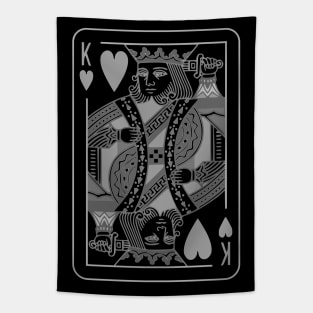 King of Hearts Grayscale Tapestry