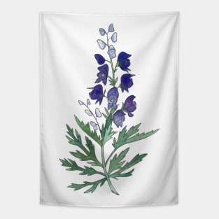 Wolfsbane Watercolor Illustration Tapestry