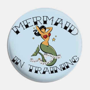 Womens Mermaid In Training Cute Tattoo Art Summer Beach Wear Pin