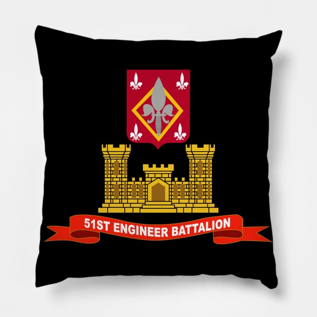 51st Engineer Battalion w Br - Ribbon X 300 Pillow by twix123844