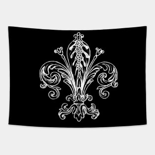 Fleur-de-lis Drawing, White Tapestry