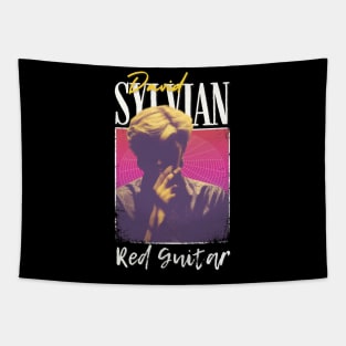 David Sylvian Vintage 1970 // Red Guitar Original Fan Design Artwork Tapestry