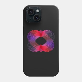 Geometric red pink love heart abstract Phone Case