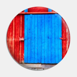 Blue Door On Red Pin