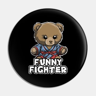 Teddy Bear Fighter Karate Pin