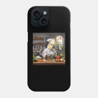 Cockatiel calopsitte bird oiseau IA Cooking Kitchen Phone Case