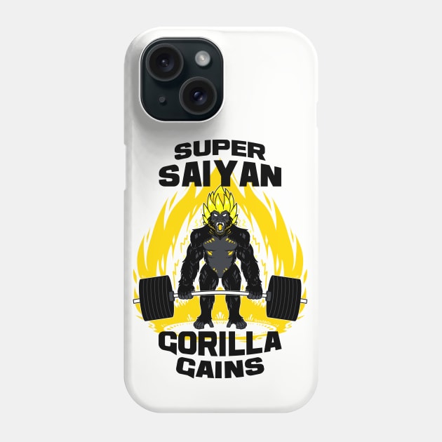 Super saiyan gorilla gains Phone Case by Psychonautic