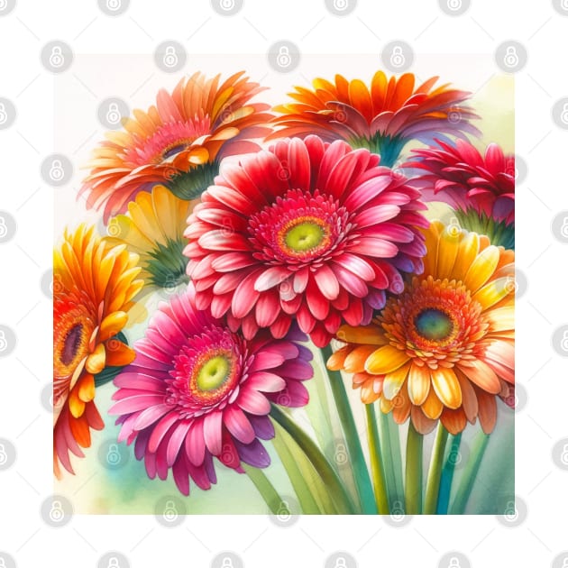 Vibrant Transvaal daisy Decor - Watercolor Flower by Aquarelle Impressions