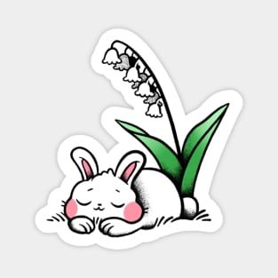 Sleepy bunny Magnet