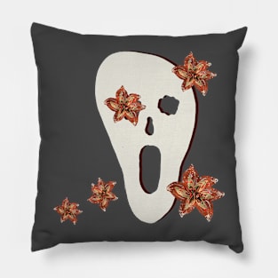 Scary mask and flowers Pillow