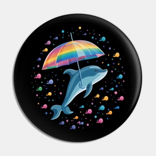 Porpoise Rainy Day With Umbrella Pin