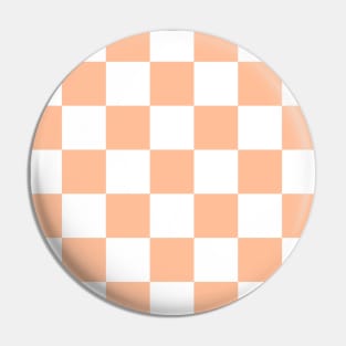 Checkered squares peach orange white geometric retro pattern Pin