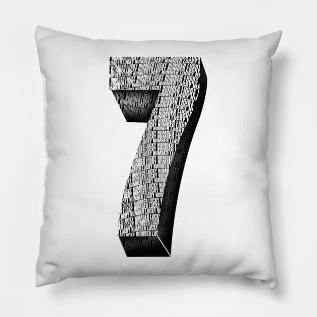 'Lucky Number 7' Awesome Lucky Number Gift Pillow by ourwackyhome