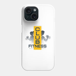 Fitness Club Emblem with Silhouettes of Training People. Phone Case