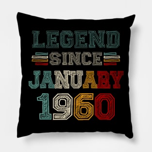 63 Years Old Legend Since January 1960 63rd Birthday Pillow