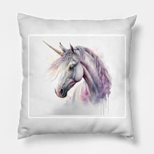 Unicorn Watercolour Painting Pillow