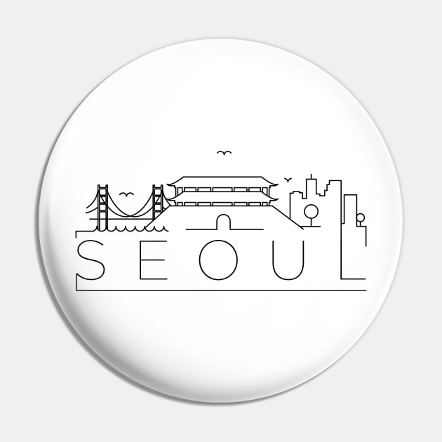 Seoul Minimal Skyline Pin by kursatunsal
