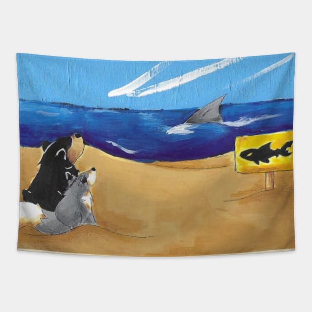 Shark Specatators Tapestry by KristenOKeefeArt