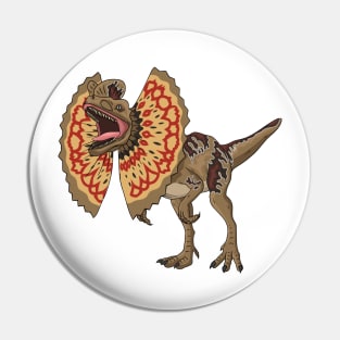 Dilophosaurus cartoon illustration Pin