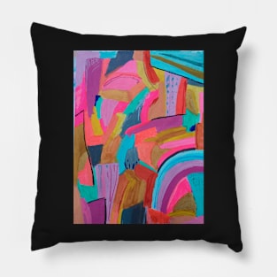 Bright Expressive Abstract Pillow