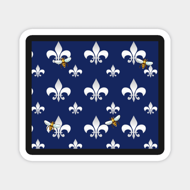 Bees and Fleur De Lis Magnet by gillys