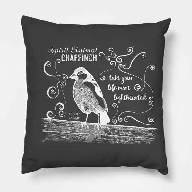 Spirit animal - Chaffinch white Pillow by mnutz