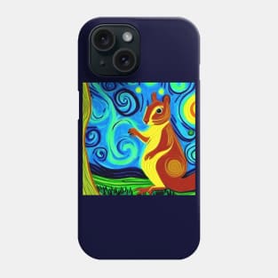 Starry Night Squirrel Phone Case