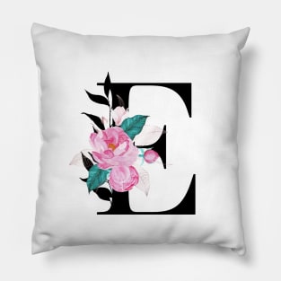Floral Monogram E Pillow
