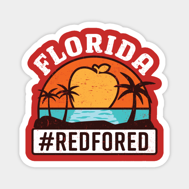 Red for Ed Florida Education Apple Rising Sun Magnet by mindeverykind