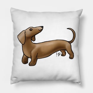 Dog - Smooth Haired Dachshund - Brown Pillow