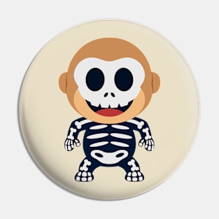 cute monkey skull halloween Pin