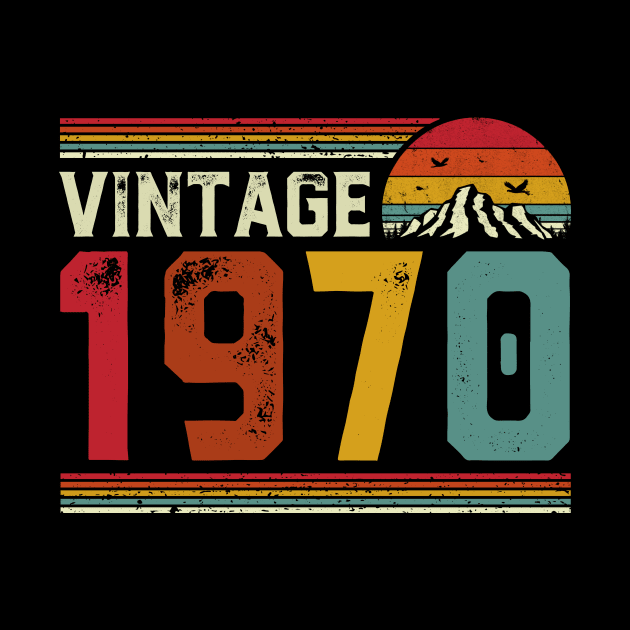 Vintage 1970 Birthday Gift Retro Style by Foatui