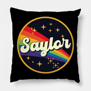 Saylor // Rainbow In Space Vintage Style Pillow