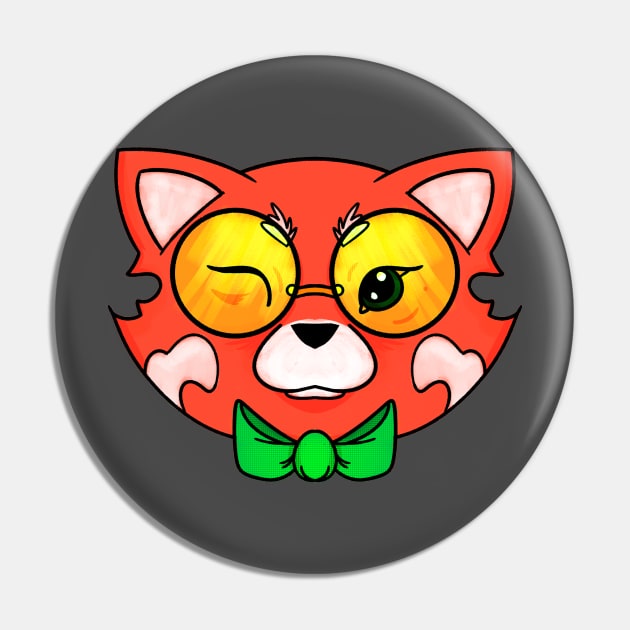 Red Panda Face Pin by TaliDe